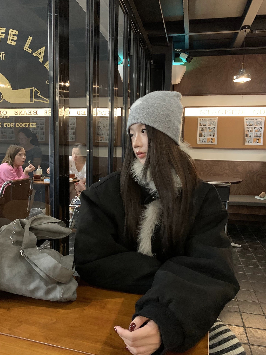 HRG Faux Suede Fur-Lined Jacket