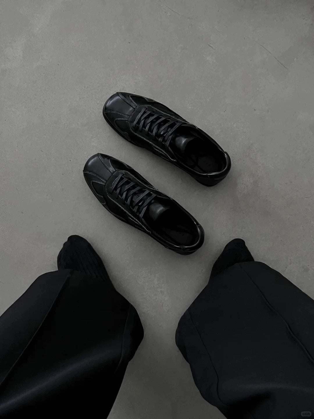 Day One Unisex Black Leather Sneakers