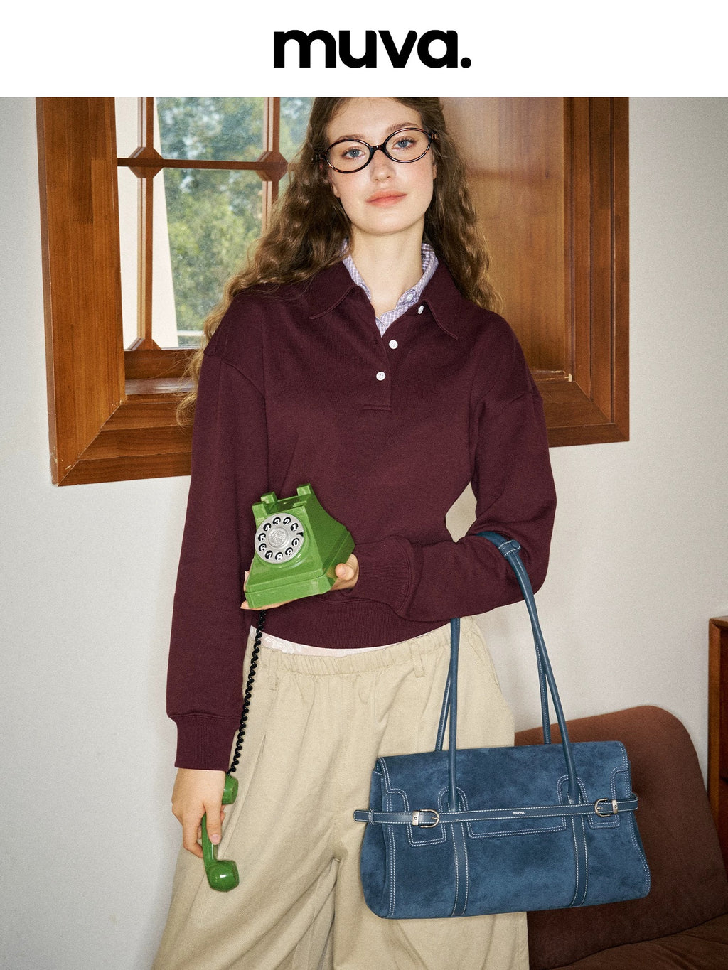 MUVA Suede Leather Shoulder Bag