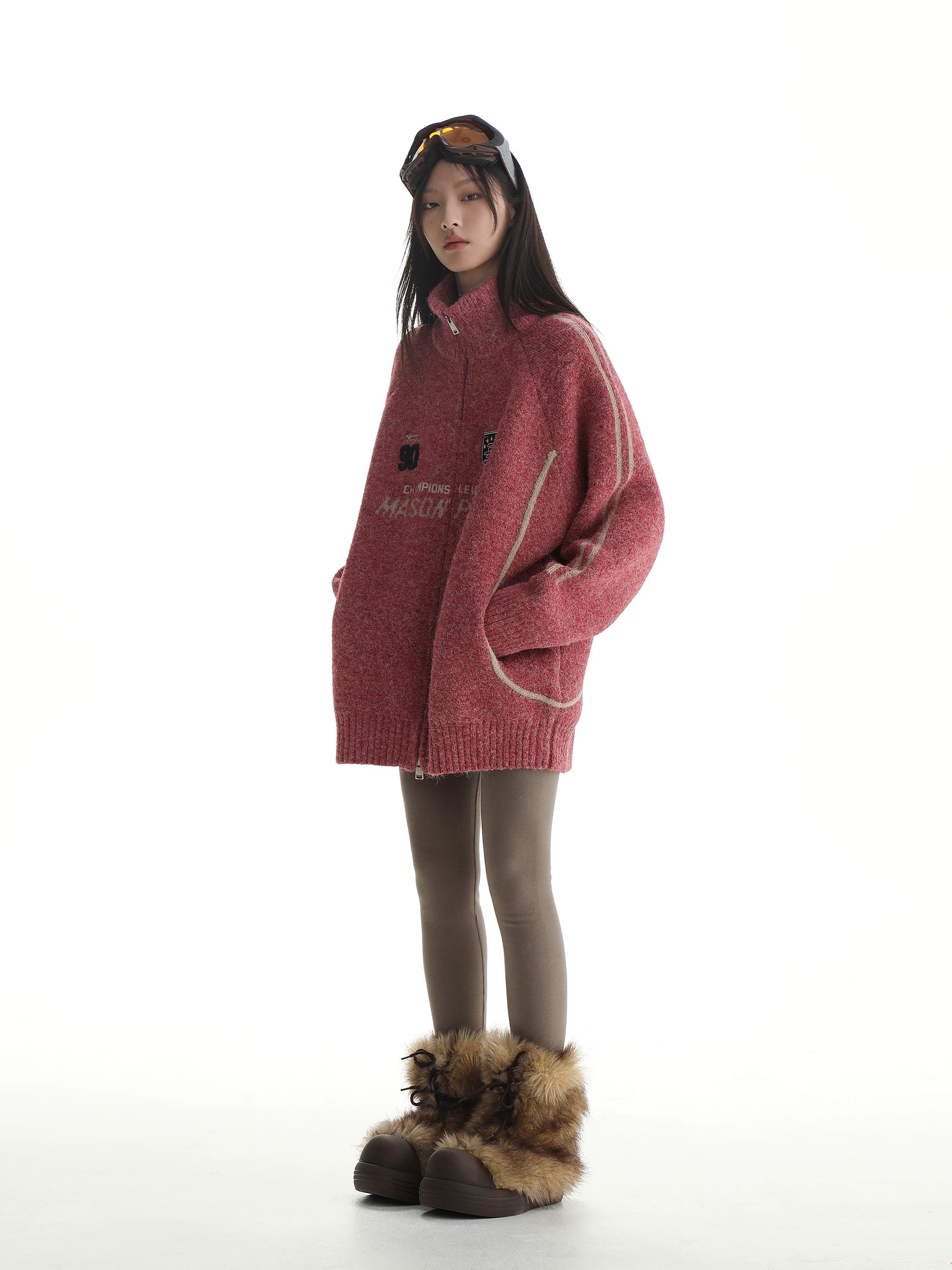 MASONPRINCE Autumn/Winter Striped Sweater Zip-up