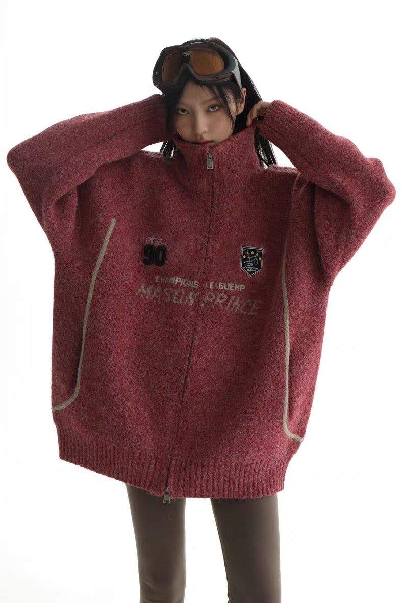 MASONPRINCE Autumn/Winter Striped Sweater Zip-up