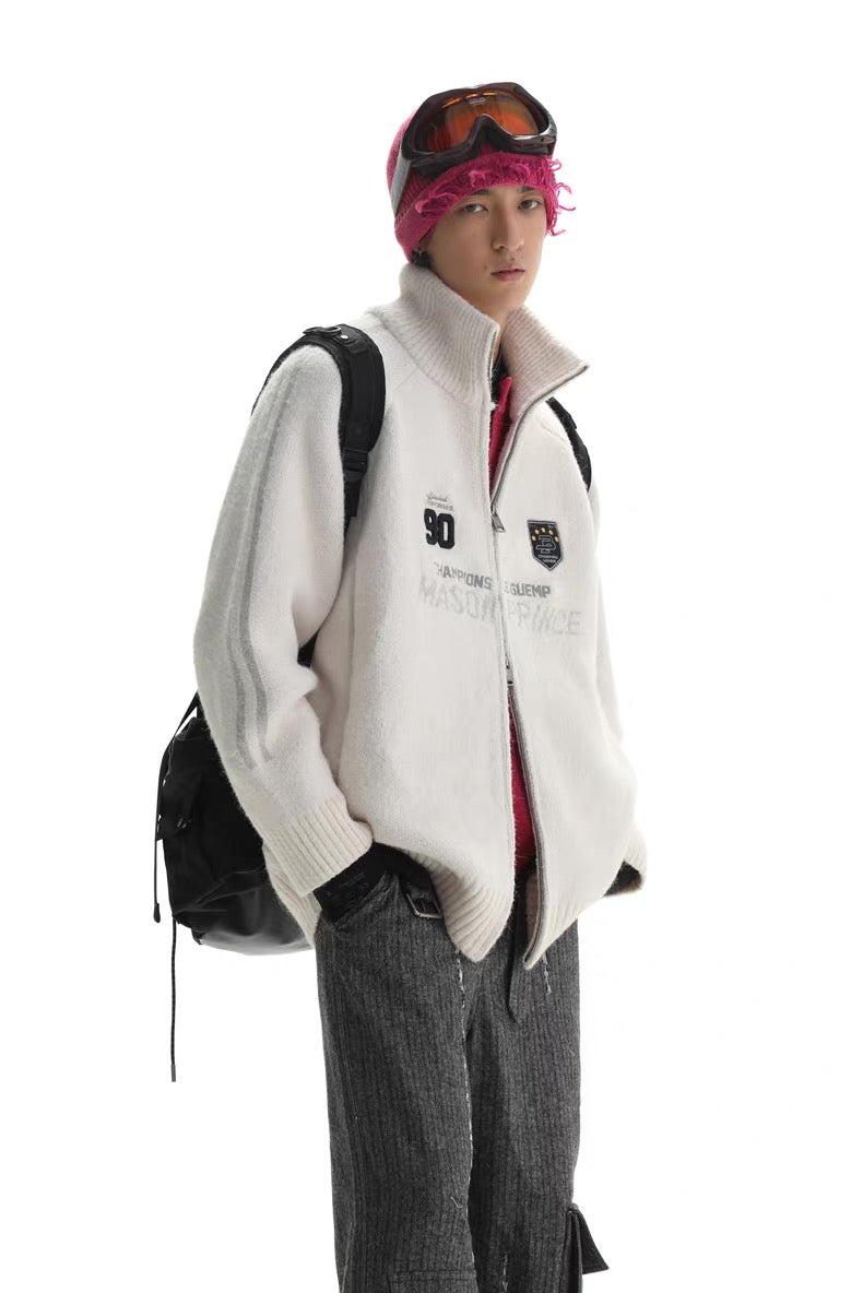 MASONPRINCE Autumn/Winter Striped Sweater Zip-up
