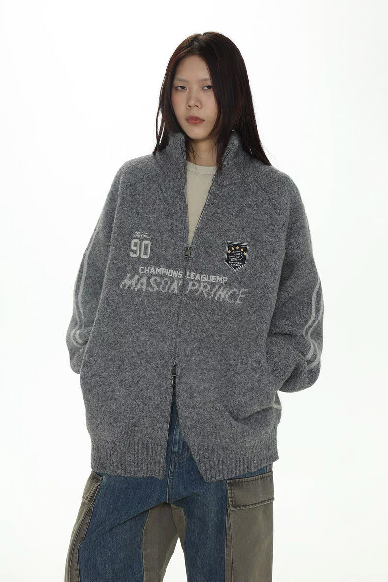MASONPRINCE Autumn/Winter Striped Sweater Zip-up