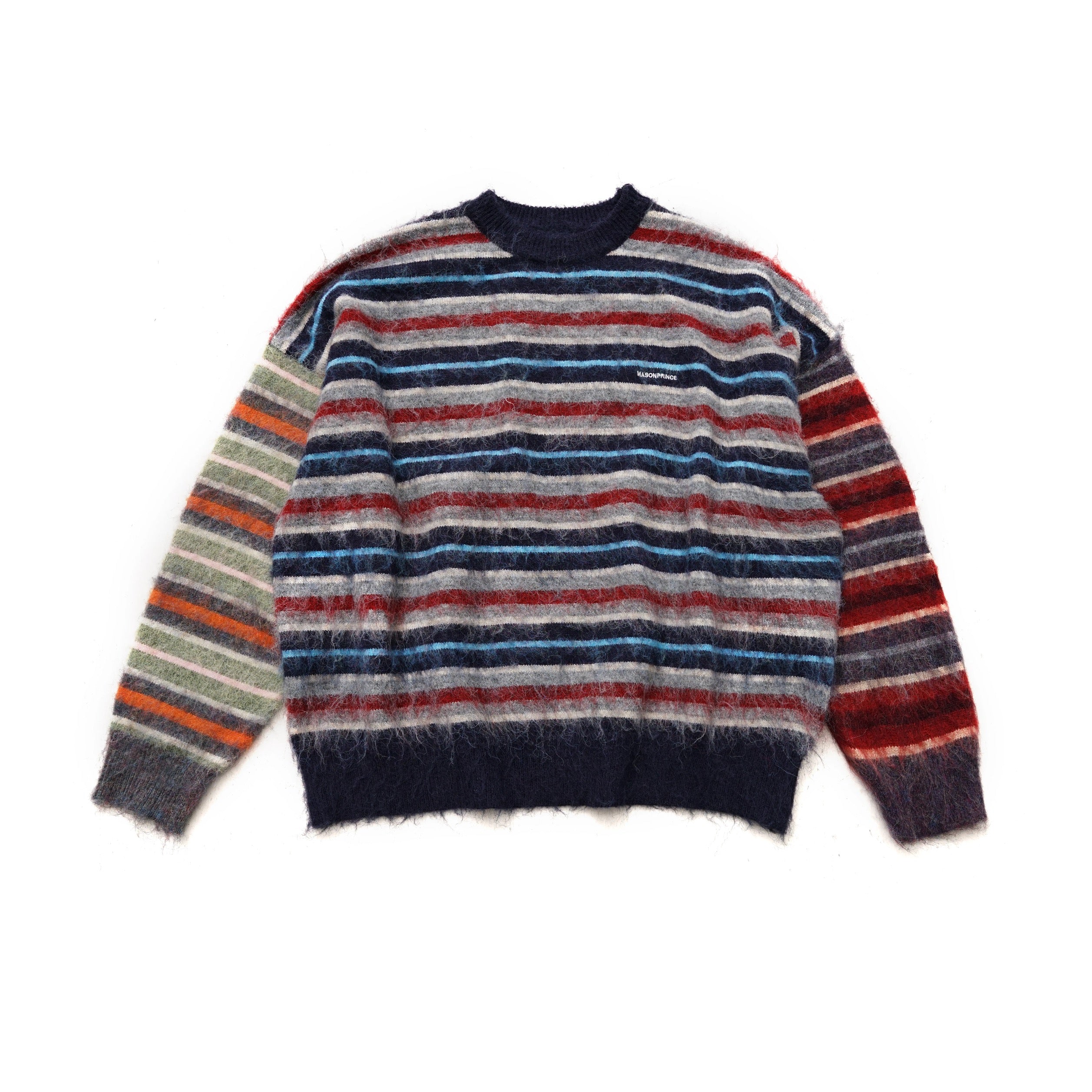 MASONPRINCE Striped Wool Classic Crewneck Sweater