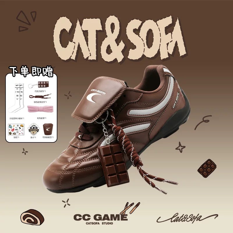 Cat & Sofa Lightweight Leather Slim Sneakers