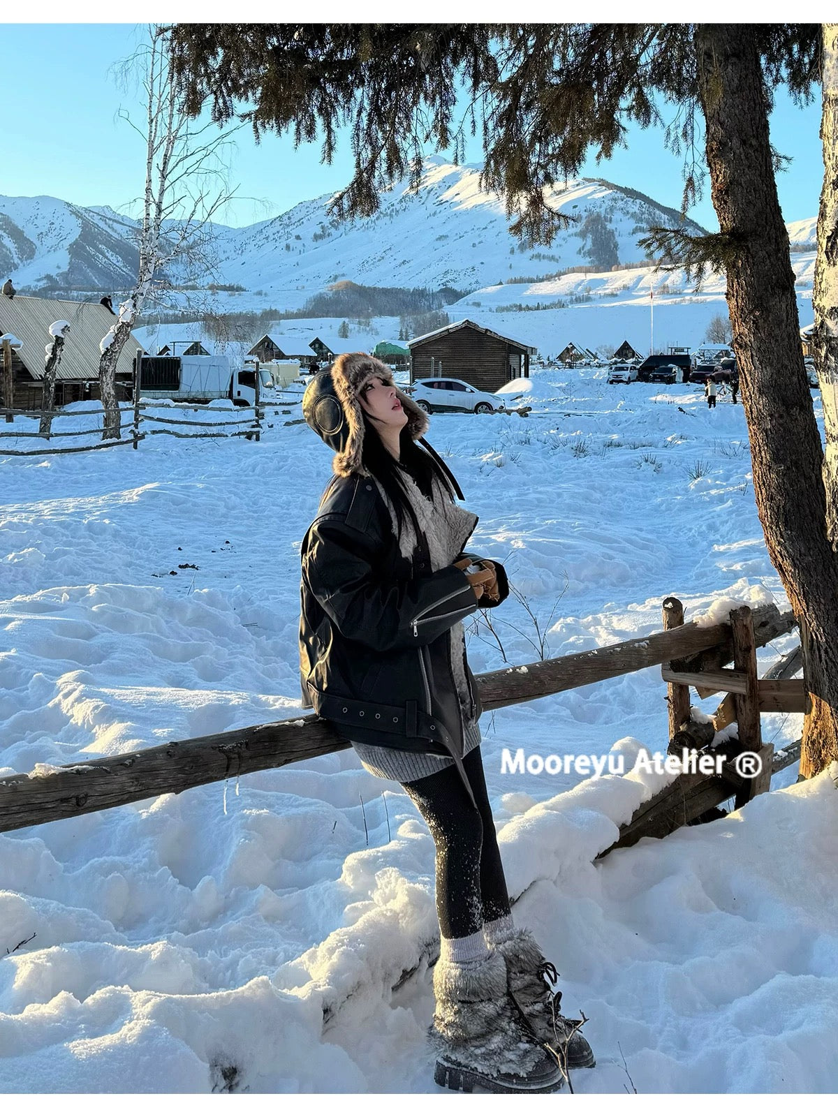Mooreyu Atelier Platform Fuzzy Snow Boots