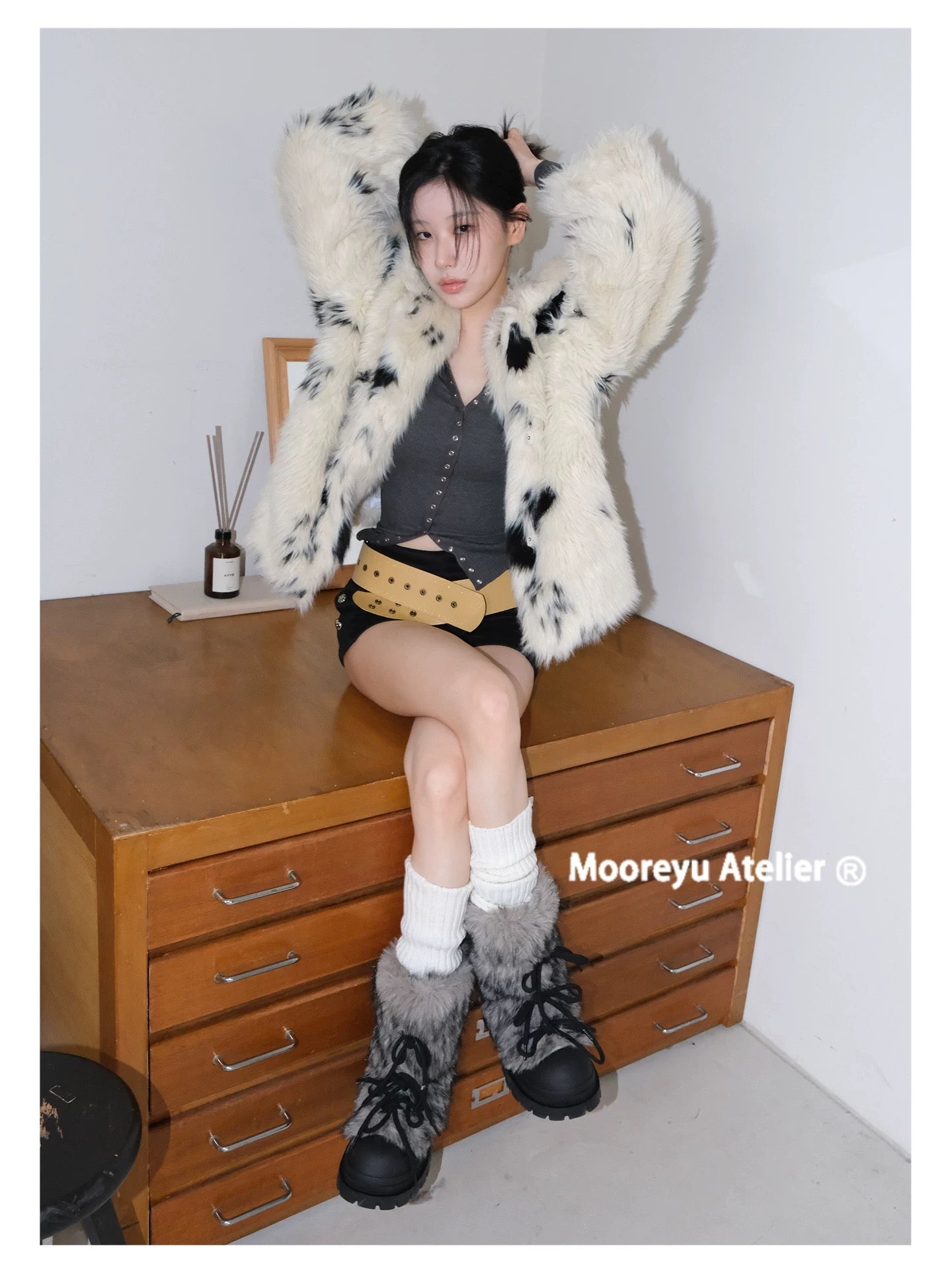 Mooreyu Atelier Platform Fuzzy Snow Boots
