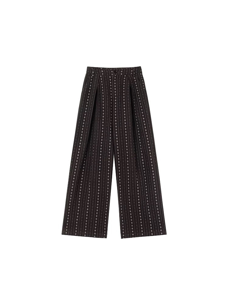 KANO Cotton Embroidered Wide-Leg Pants