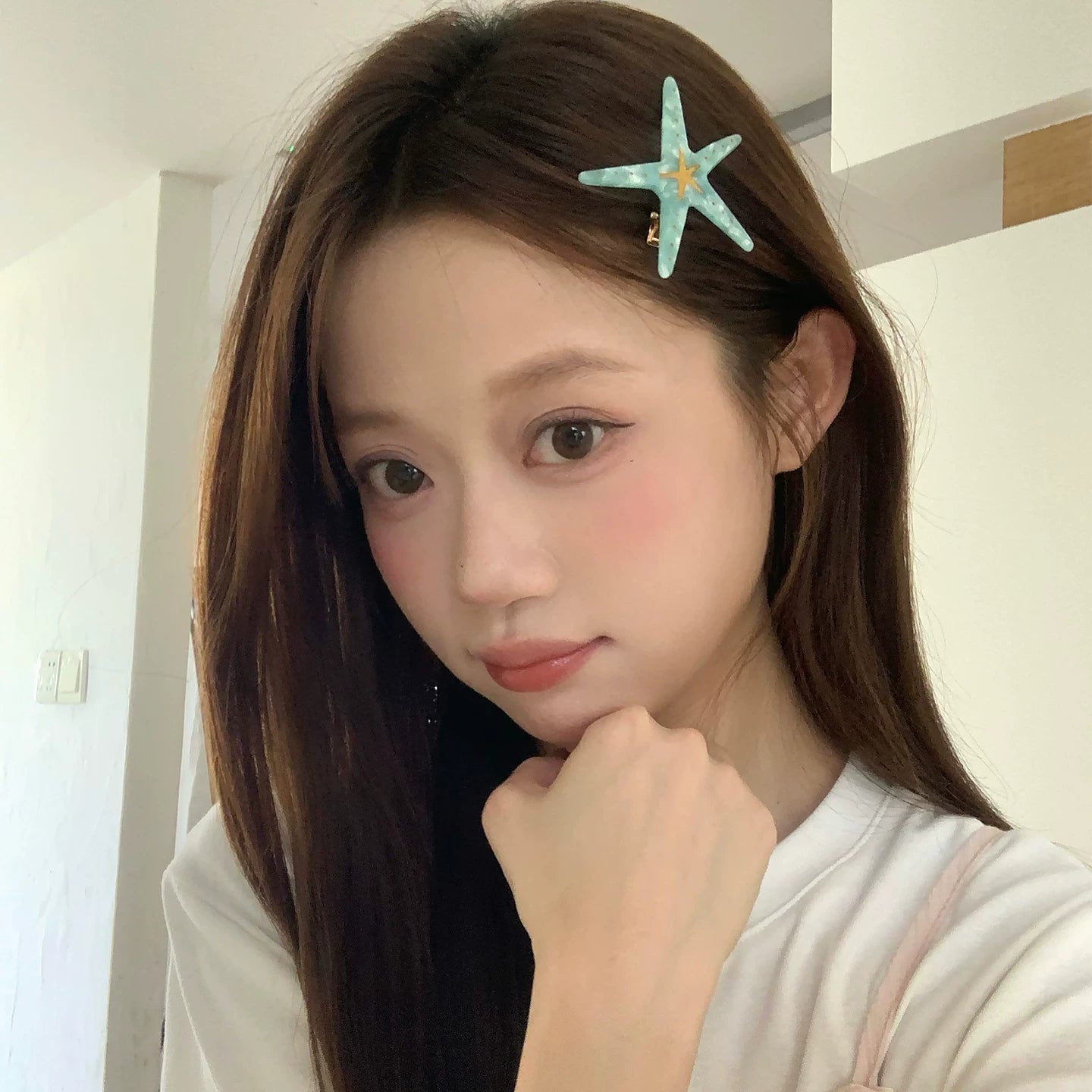 Hellogirl starfish acrylic side clip green ethereal style