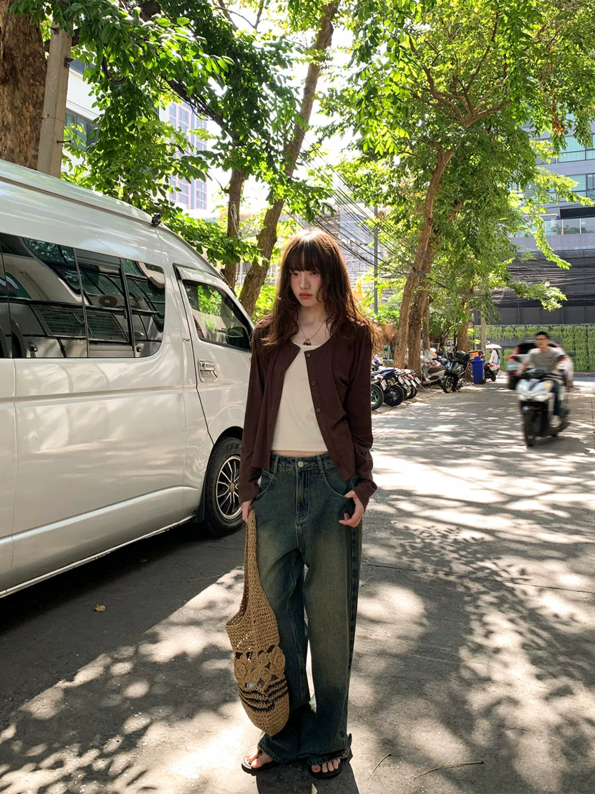 KANO monkey-wash denim jeans side view full length